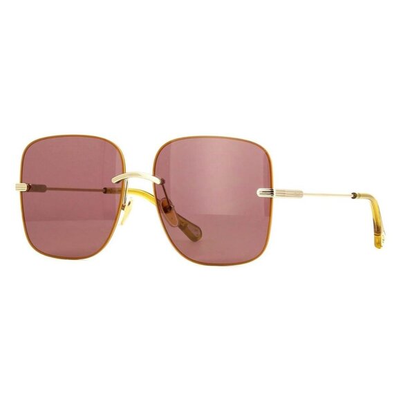 New Authentic  CHLOE CH0134S Gold Square CH0134S 003 Sunglasses Women - Picture 1 of 4